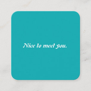 Carte De Visite Carré Typographie Turquoise Unique Moderne Coach Vie