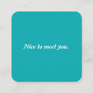 Carte De Visite Carré Typographie Turquoise Unique Moderne Coach Vie