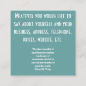 Carte De Visite Carré Un arbre dans le brouillard avec deux lettres (Dos)