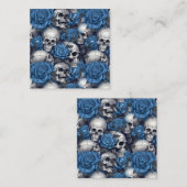 Carte De Visite Carré Un crâne et une série Rose 12 (Devant / Derrière)