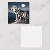Carte De Visite Carré Un loup courageux (Devant / Derrière)