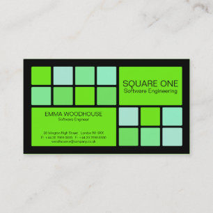 Carte De Visite Carré un noir, vert et en bon état