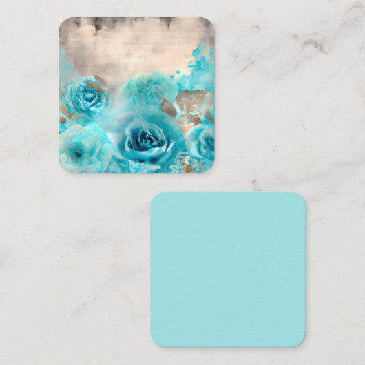 Carte De Visite Carré Un Shabby Bleu Chic Ephemera Design Series 7 (Devant / Derrière)