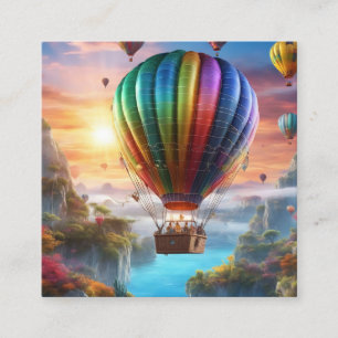 Carte De Visite Carré Une montgolfière en croûte transparente