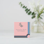 Carte De Visite Carré Une touche de rose (Debout devant)