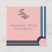Carte De Visite Carré Une touche de rose (Devant)