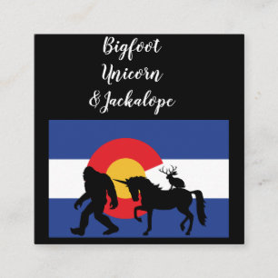 Carte De Visite Carré Unicorn Jackalope et Bigfoot