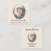 Carte de visite Carré Unicorne et Fleurs (Devant / Derrière)