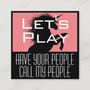 Carte De Visite Carré Unicorne Playdate pour enfant