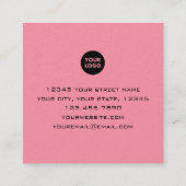 Carte De Visite Carré Unique Beau Orange Rose Rouge Art Abstrait (Dos)