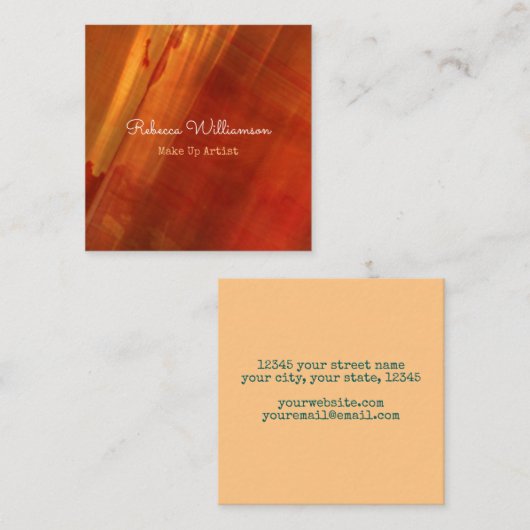 Carte De Visite Carré Unique cuivre métal or Abstrait acier (Devant / Derrière)