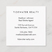 Carte De Visite Carré Unique Real Estate Agent Rocks Ocean Beach Photo (Dos)