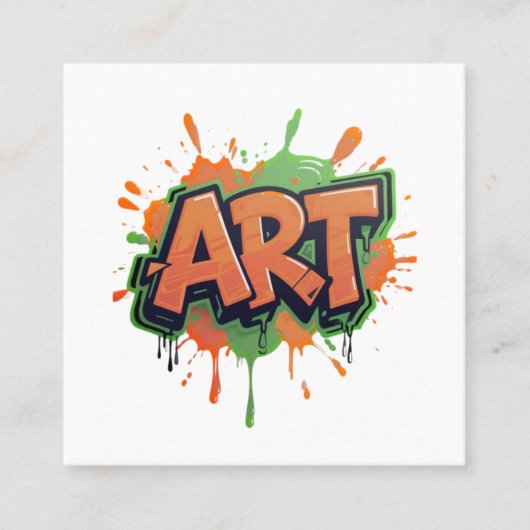 Carte De Visite Carré Urban Splash Art Graffiti Pulse Bold Street Expres (Devant)