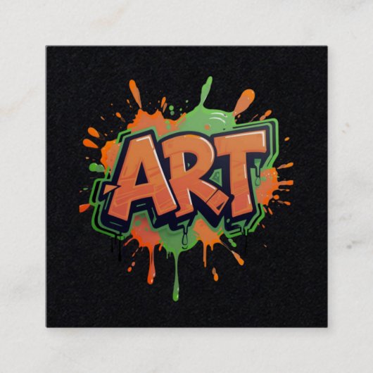 Carte De Visite Carré Urban Splash Art Graffiti Pulse Bold Street Expres (Devant)