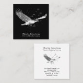 Carte De Visite Carré *~* USA Drapeau American Eagle gris gris gris sur  (Devant / Derrière)