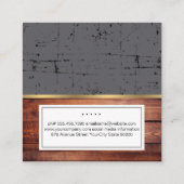 Carte De Visite Carré Ustensiles de bois rustique Grill Chef personnel (Dos)