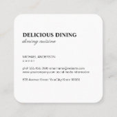 Carte De Visite Carré Ustensiles de cuisine Gold Luxe (Dos)