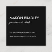 Carte De Visite Carré Ustensiles en bois rustique (Dos)