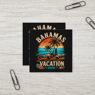 Carte De Visite Carré Vacances Bahamas Sable Mer Soleil 2026