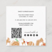 Carte De Visite Carré Vacances boulangerie pain d'épices Code QR (Dos)