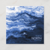 Carte De Visite Carré Vague bleue ID Abstrait795 (Devant)