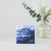 Carte De Visite Carré Vague bleue ID Abstrait795 (Debout devant)