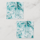 Carte De Visite Carré Vagues bleues de l'océan (Devant / Derrière)