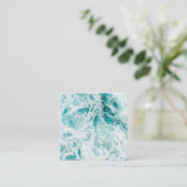 Carte De Visite Carré Vagues bleues de l'océan (Debout devant)