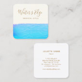 Carte De Visite Carré Vagues d'eau tropicale (Devant / Derrière)