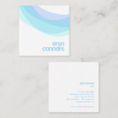 Carte De Visite Carré Vagues turquoise douce et moderne (Devant / Derrière)
