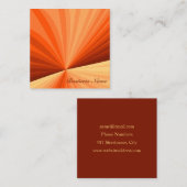 Carte De Visite Carré Vanille rouge orange Abstraite moderne Fractale gr (Devant / Derrière)