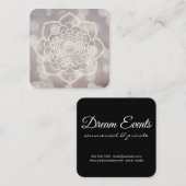 Carte De Visite Carré Variation de Bokeh et Mandala (Devant / Derrière)