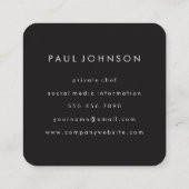 Carte De Visite Carré Variation de Whisk (or) | Maître culinaire (Dos)