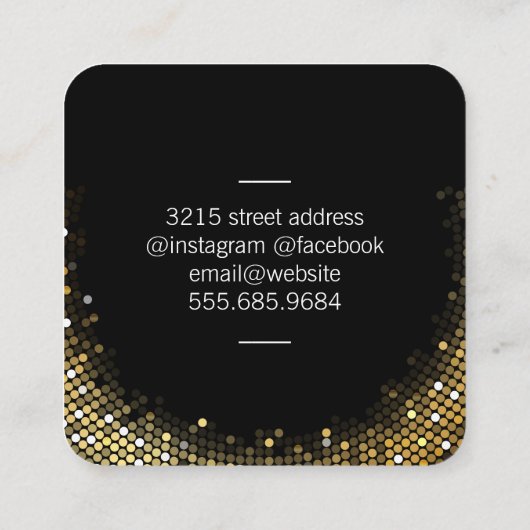 Carte De Visite Carré Variation noire de la séquence d'or (Dos)