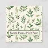 Carte De Visite Carré Variété de plantes d'herbes (Devant)