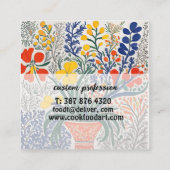 Carte De Visite Carré Vase et fleurs sauvages (Dos)