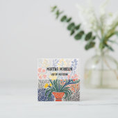 Carte De Visite Carré Vase et fleurs sauvages (Debout devant)