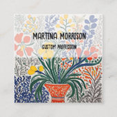 Carte De Visite Carré Vase et fleurs sauvages (Devant)