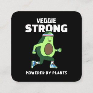 Carte De Visite Carré Veggie Strong, Alimenté par les plantes