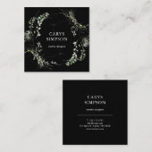 Carte De Visite Carré Verdure Botanique Et Croquis Moderne (Devant / Derrière)