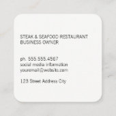 Carte De Visite Carré Verre à vin et bouteille (Dos)