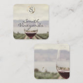 Carte De Visite Carré Verre de vin | Vignoble (Devant / Derrière)