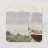 Carte De Visite Carré Verre de vin | Vignoble (Dos)