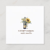 Carte De Visite Carré Verre professionnel élégant, Bouteille, Fleurs de (Devant)