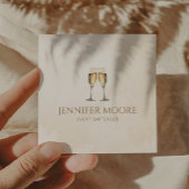 Carte De Visite Carré Verres Flute Champagne Élégante Moderne Personnali