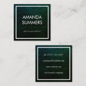 Carte De Visite Carré Vert déprimé (Devant / Derrière)