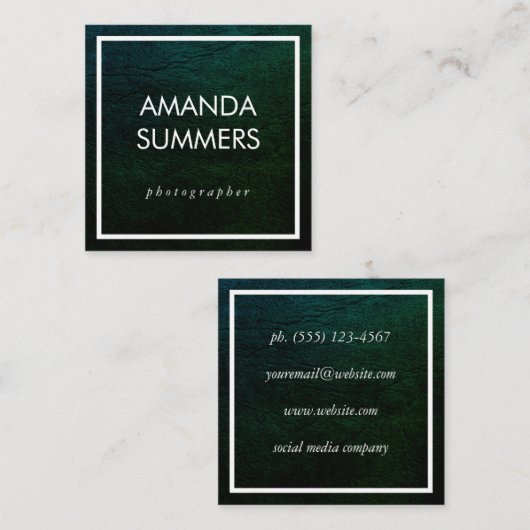 Carte De Visite Carré Vert déprimé (Devant / Derrière)