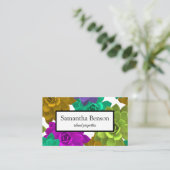 Carte De Visite Carré vert et blanc de l'île tropicale (Debout devant)