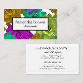 Carte De Visite Carré vert et blanc de l'île tropicale (Devant / Derrière)