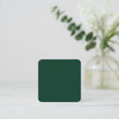 Carte de visite carré vert-foncé (Debout devant)